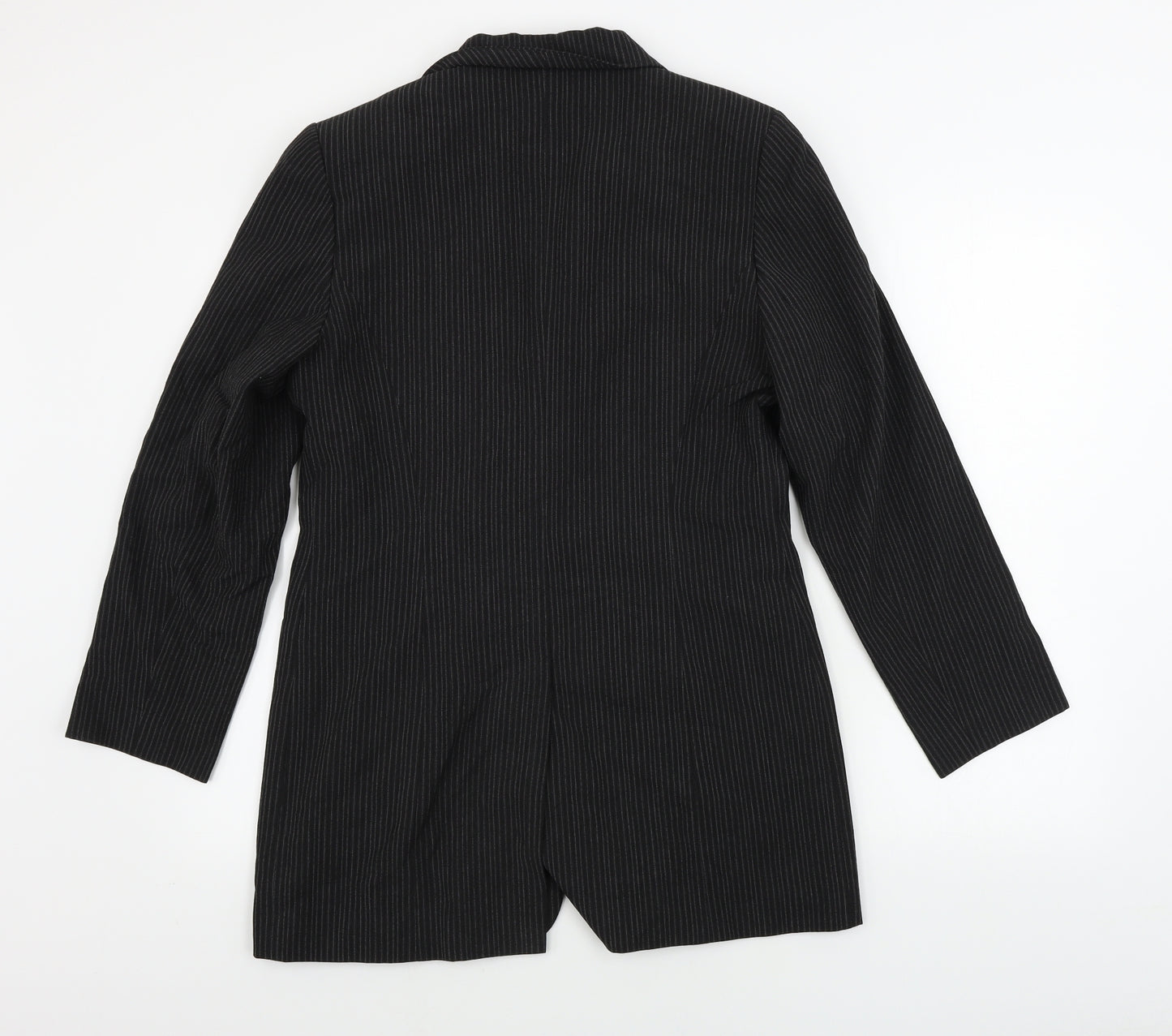 FASHION EXTRA Womens Black Striped  Jacket Blazer Size 12