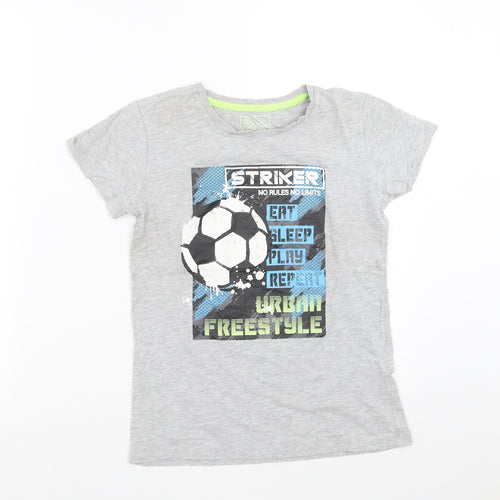 Matalan Boys Grey   Basic T-Shirt Size 10 Years  - Football