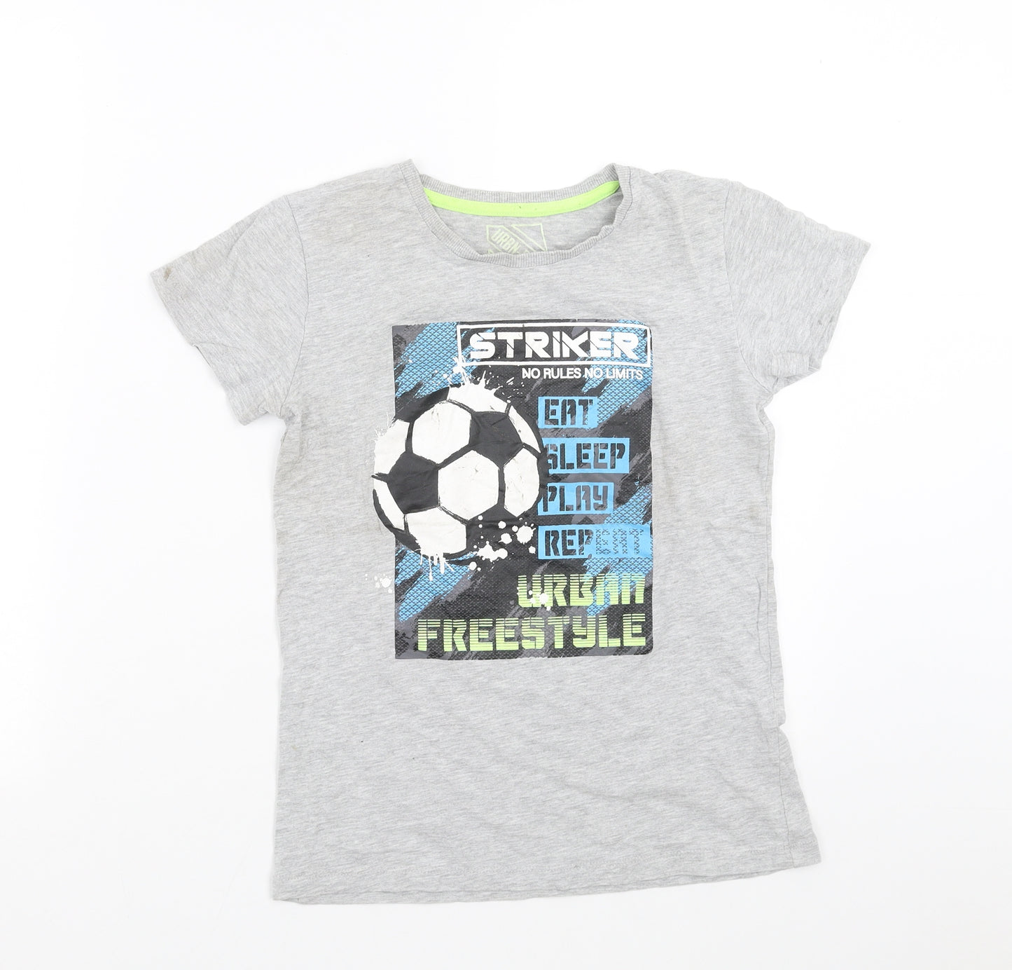 Matalan Boys Grey   Basic T-Shirt Size 10 Years  - Football