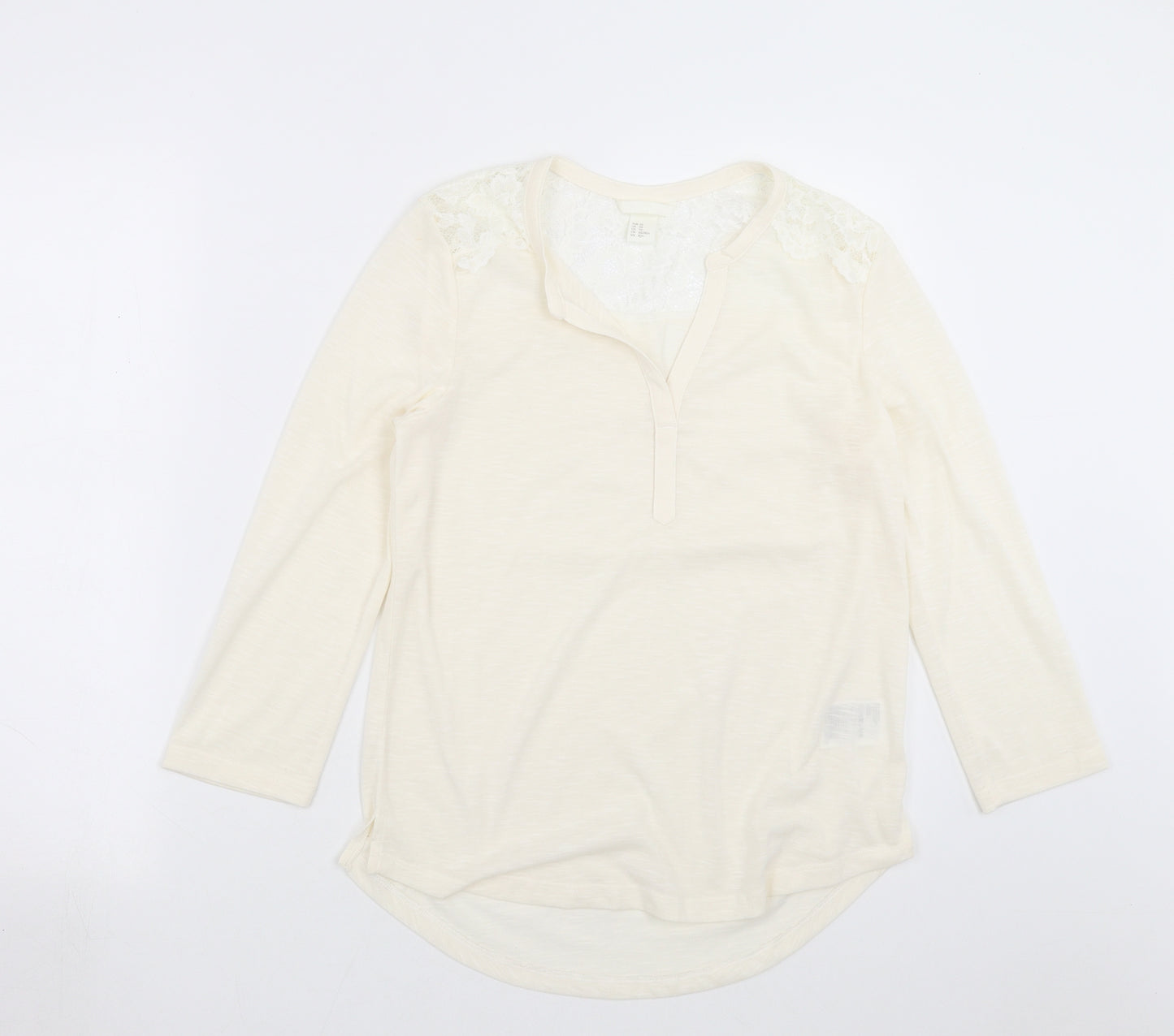 H&M Womens Ivory   Basic Blouse Size XS  - floral lace detail