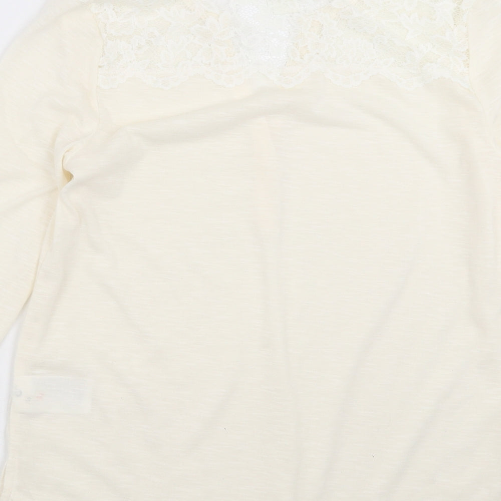H&M Womens Ivory   Basic Blouse Size XS  - floral lace detail