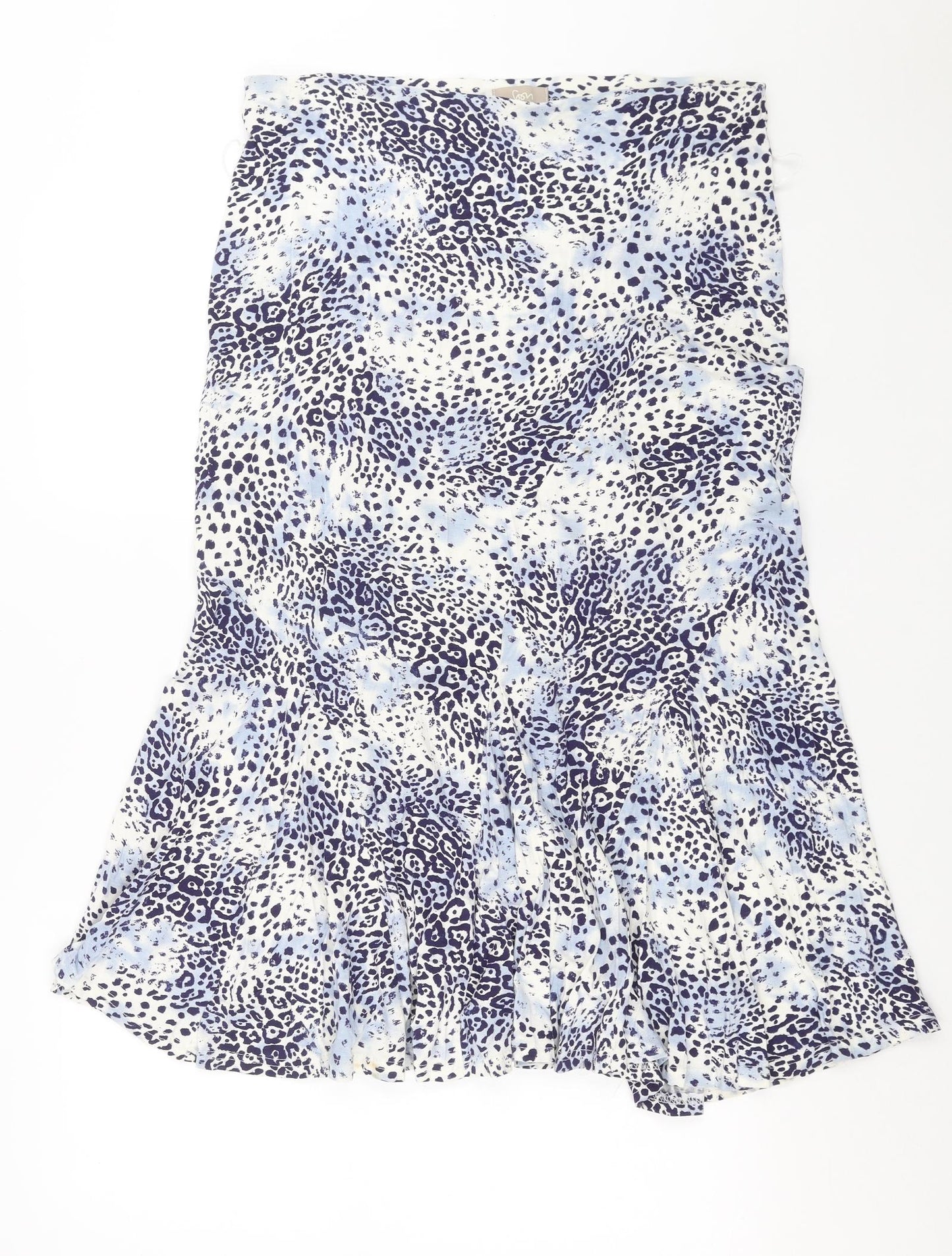 Soon Womens Blue Animal Print  Trumpet Skirt Size 14