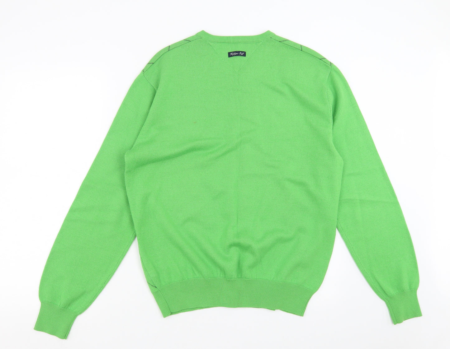 Tommy Hilfiger Mens Green Argyle/Diamond Knit Pullover Jumper Size M  - Golf