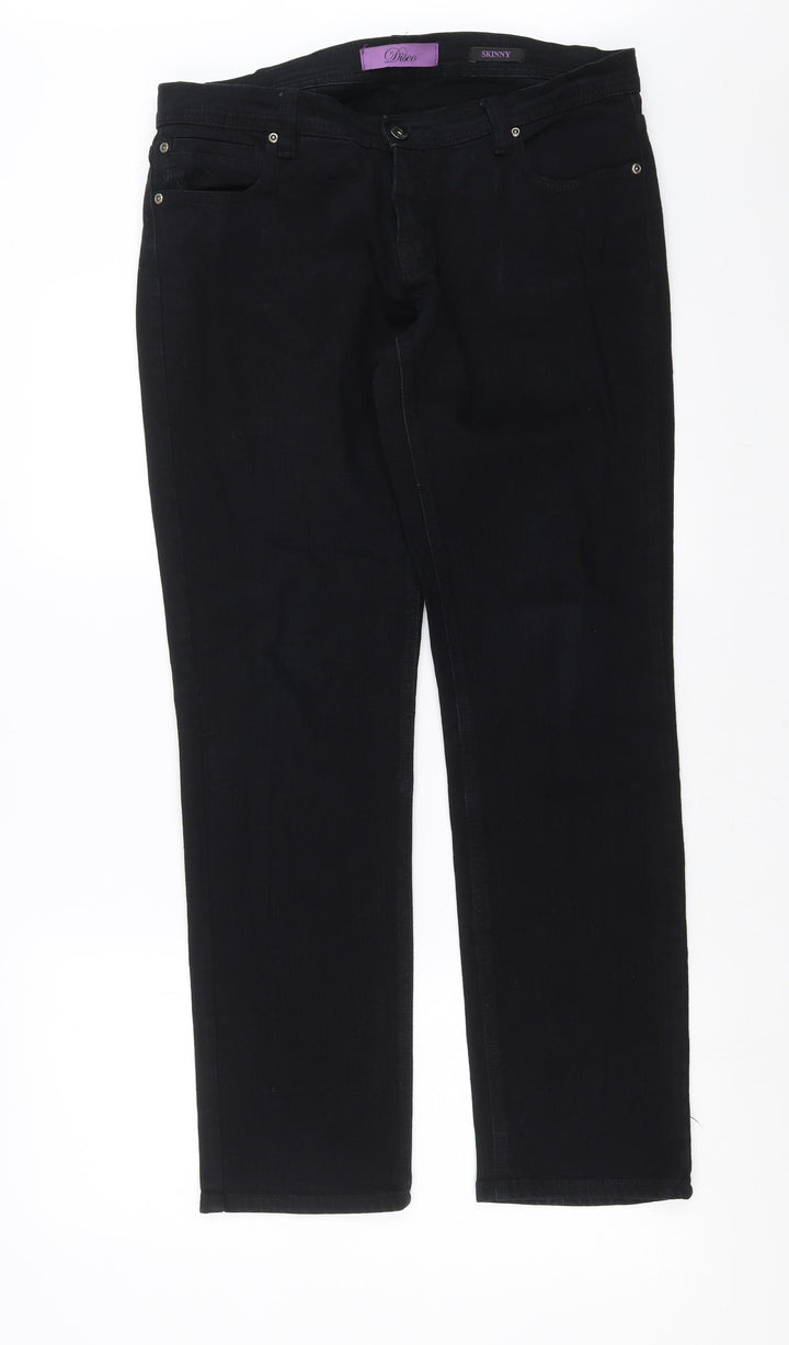 Disco Womens Black Denim Skinny Jeans Size 14 L29 in