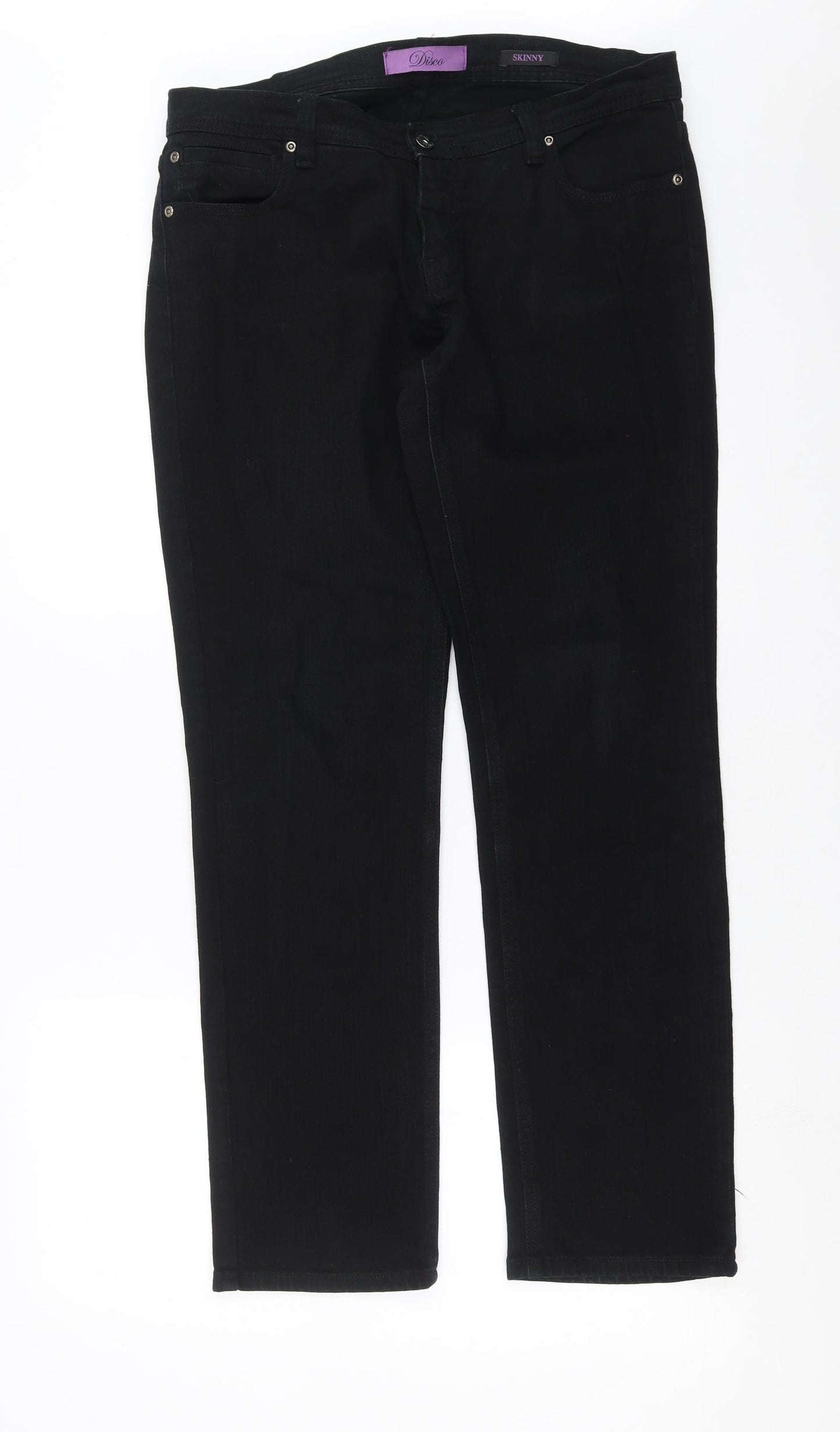 Disco Womens Black  Denim Skinny Jeans Size 14 L29 in