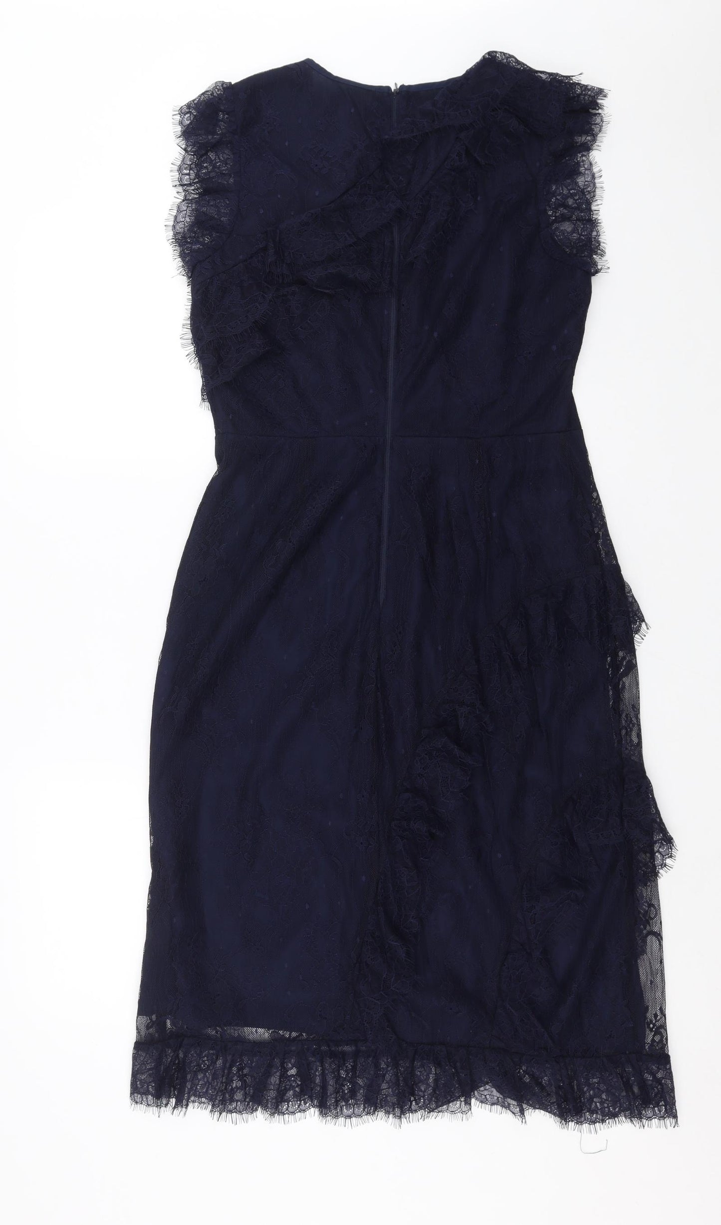 Warehouse Womens Blue Floral  Pencil Dress  Size 12