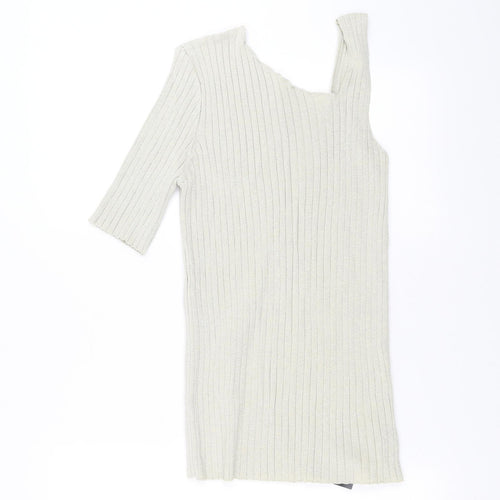 NEXT Womens Beige   Pullover Jumper Size 14  - One Sleeve