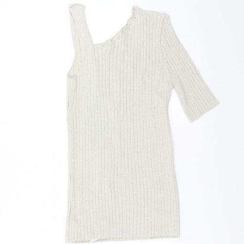 NEXT Womens Beige   Pullover Jumper Size 14  - One Sleeve
