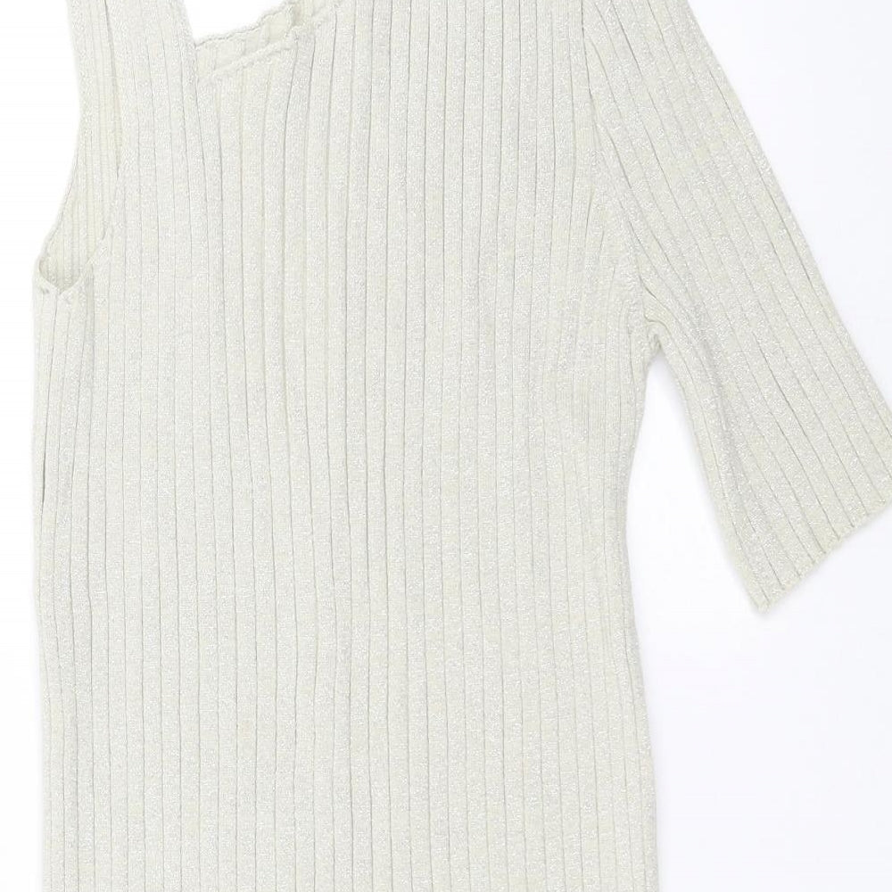 NEXT Womens Beige   Pullover Jumper Size 14  - One Sleeve