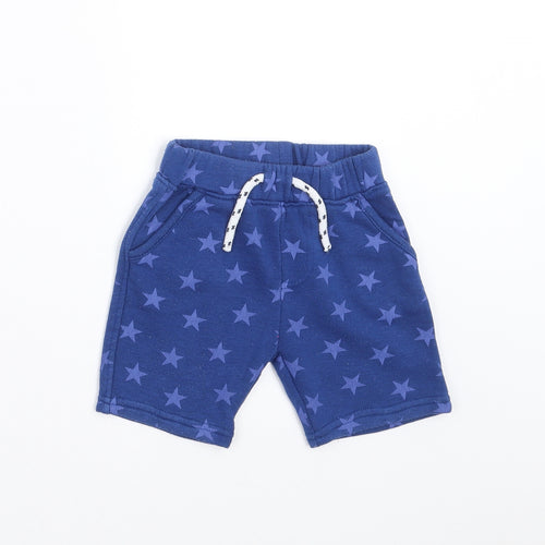 Primark Boys Blue Geometric   Trousers Size 12-18 Months  - star pattern shorts