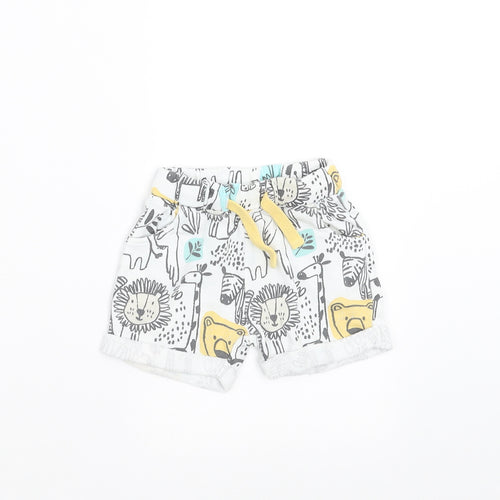Marks and Spencer Baby White    Trousers Size 0-3 Months  - animals