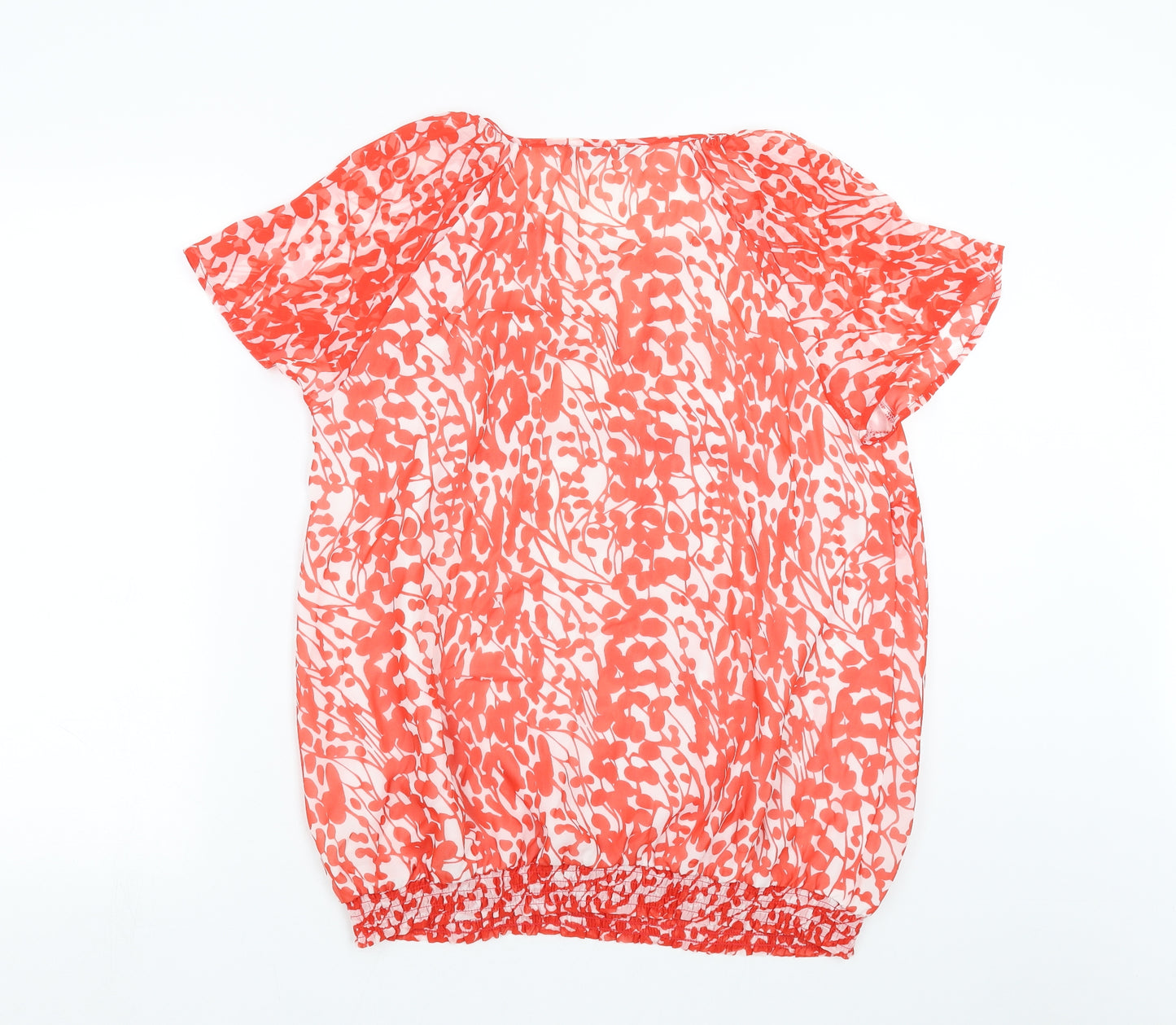 Savoir Womens Red Geometric  Basic Blouse Size 16