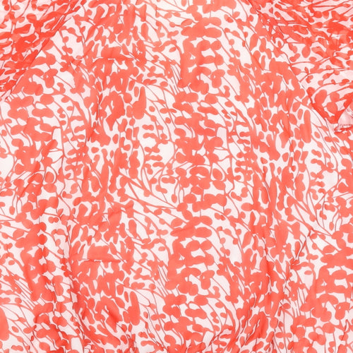 Savoir Womens Red Geometric  Basic Blouse Size 16