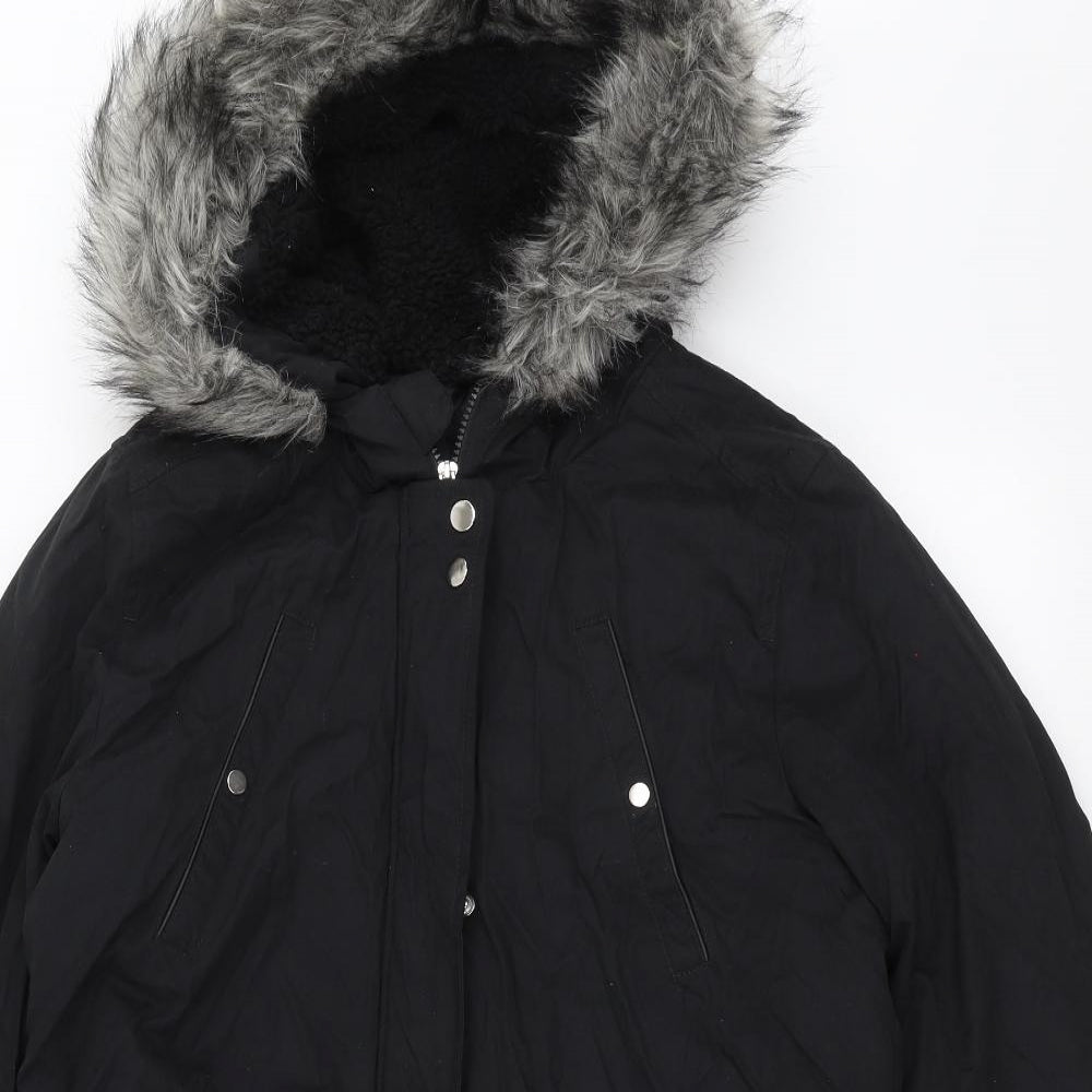 Primark Womens Black   Parka Coat Size 14