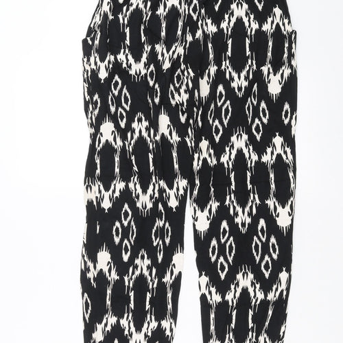 Liquid Womens Black Geometric  Trousers  Size M L27 in