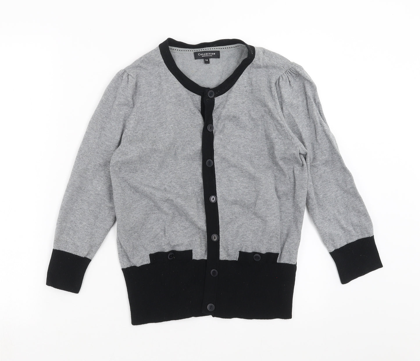 Debenhams Womens Grey  Knit Cardigan Jumper Size 14