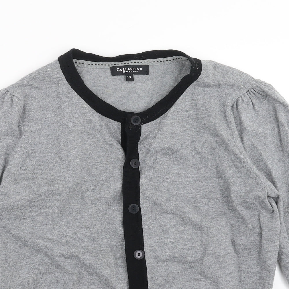 Debenhams Womens Grey  Knit Cardigan Jumper Size 14