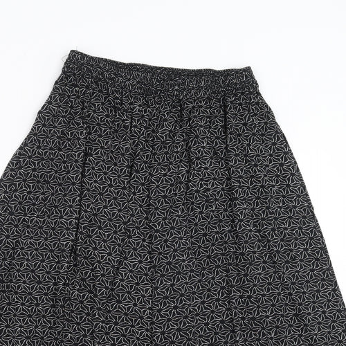 Preworn Womens Black Floral  A-Line Skirt Size 2XL