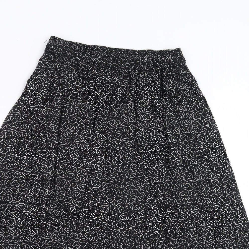Preworn Womens Black Floral  A-Line Skirt Size 2XL