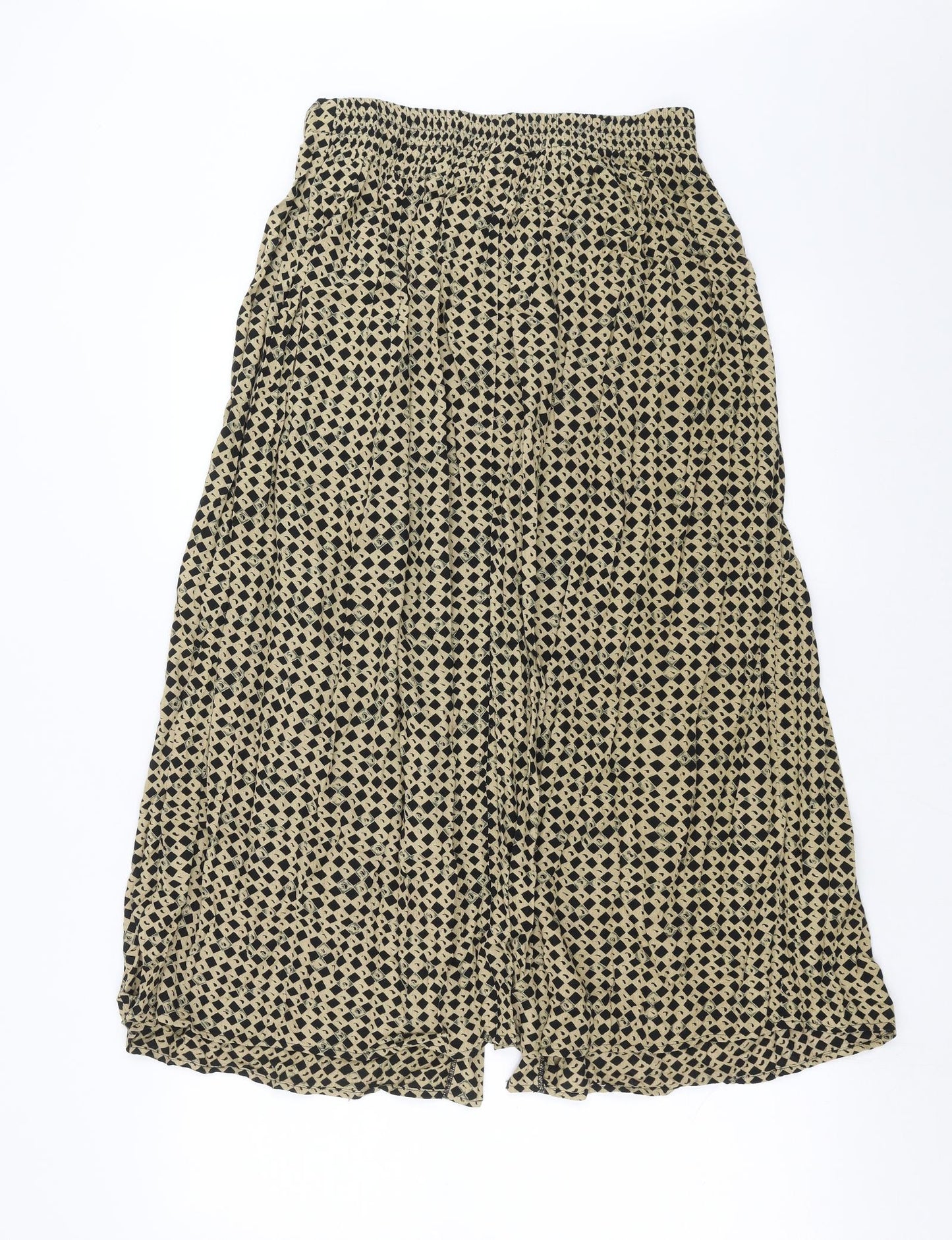BHS Womens Beige Geometric  A-Line Skirt Size 14