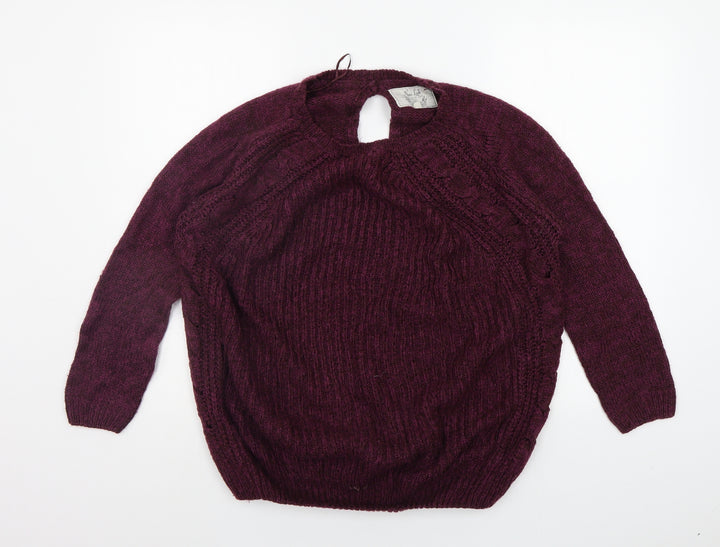 New Look Womens Purple Pullover Jumper Size M
