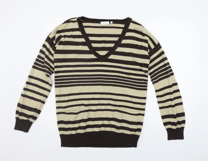 New Look Womens Beige Striped  Pullover Jumper Size 10