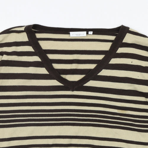 New Look Womens Beige Striped  Pullover Jumper Size 10