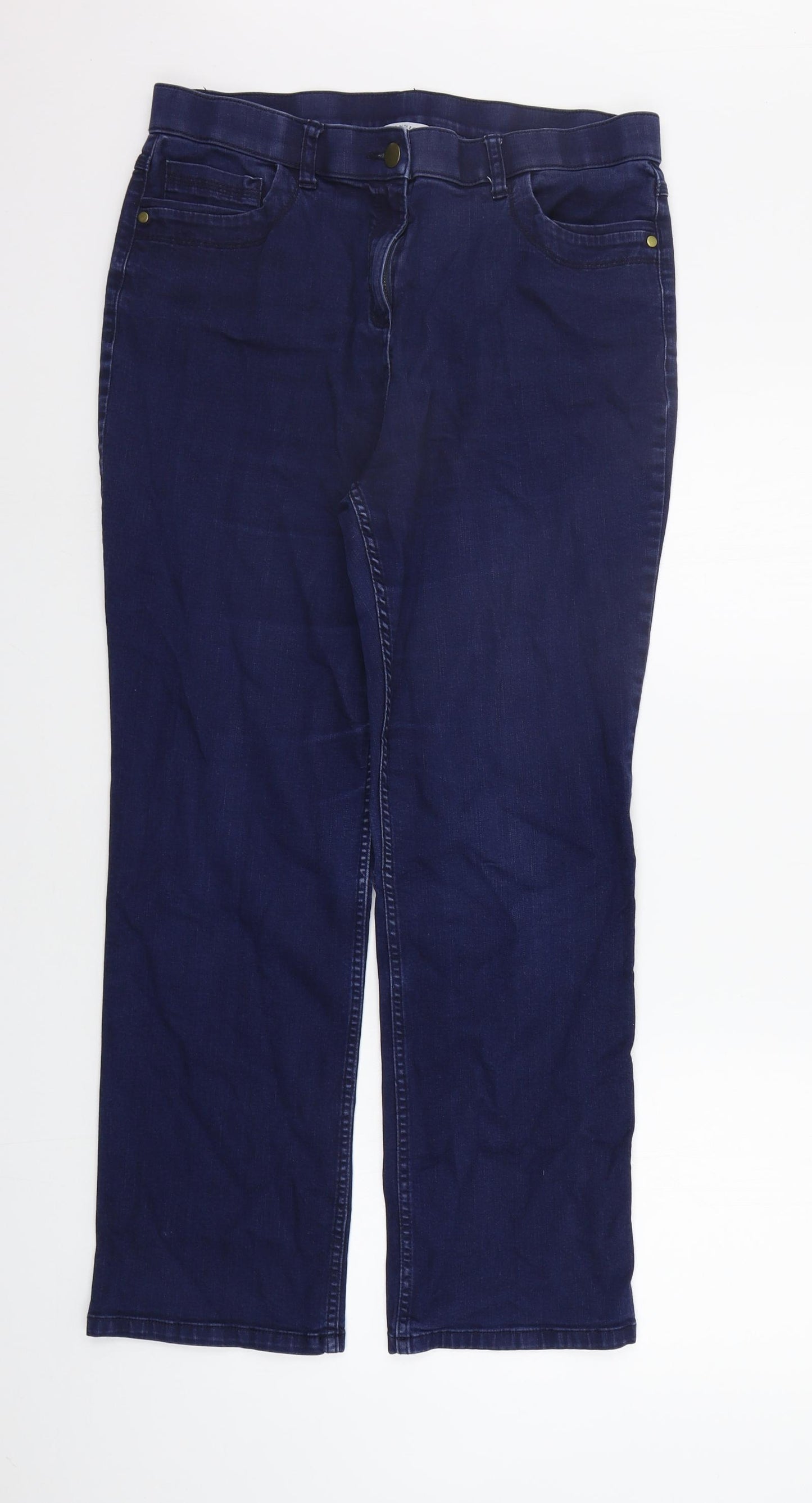 Marks and Spencer Womens Blue   Straight Jeans Size 14 L27 in