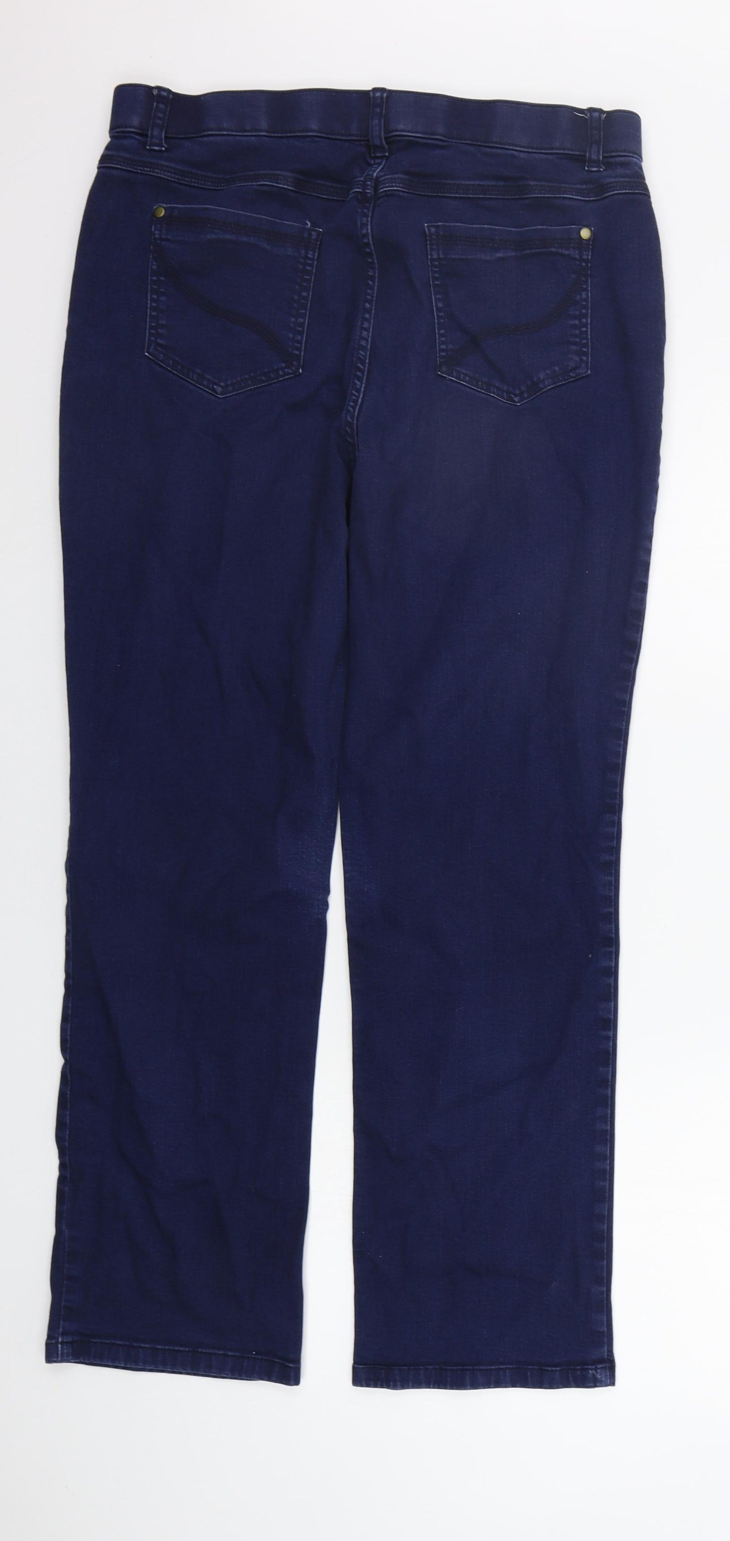 Marks and Spencer Womens Blue   Straight Jeans Size 14 L27 in