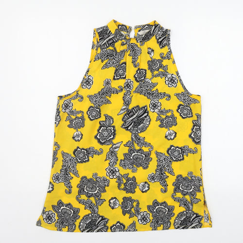 Peacocks Womens Yellow Floral  Basic Blouse Size 12