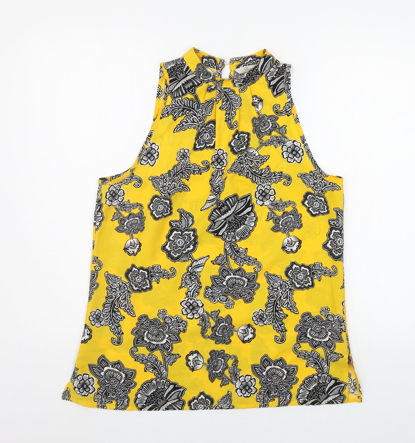 Peacocks Womens Yellow Floral  Basic Blouse Size 12