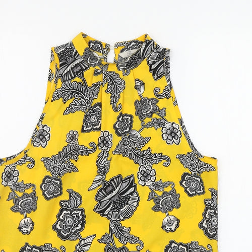 Peacocks Womens Yellow Floral  Basic Blouse Size 12