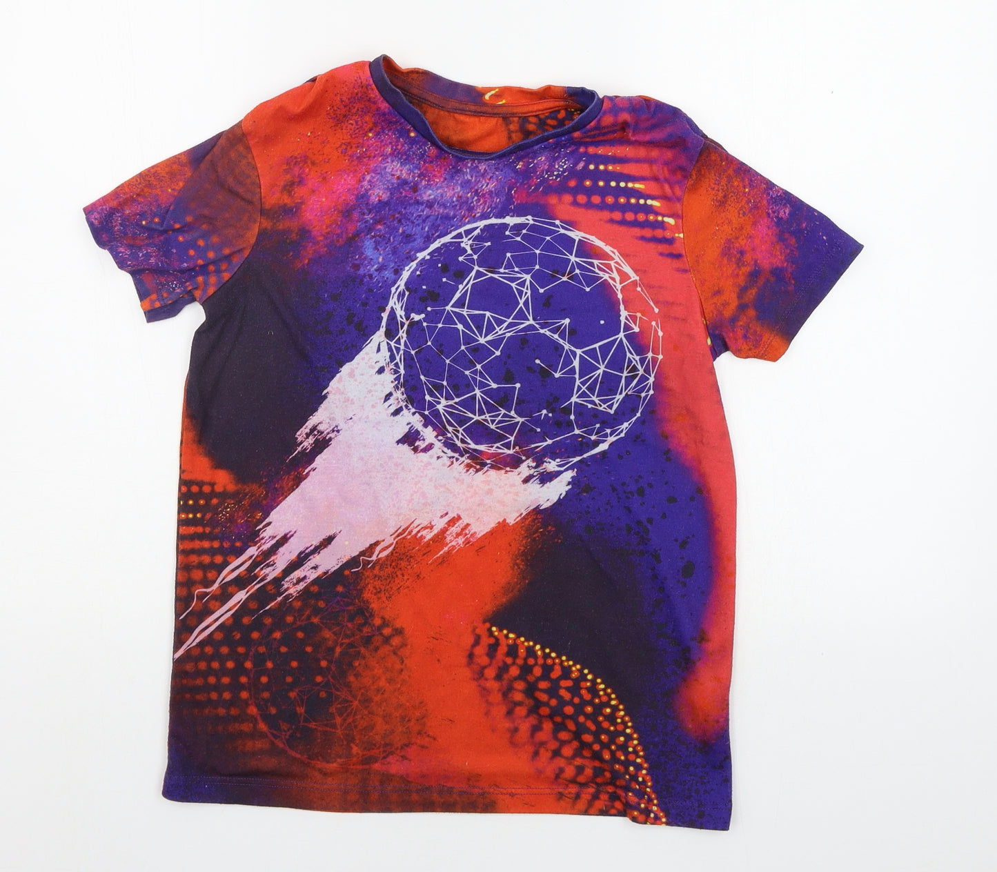 George Boys Orange Geometric  Basic T-Shirt Size 12-13 Years