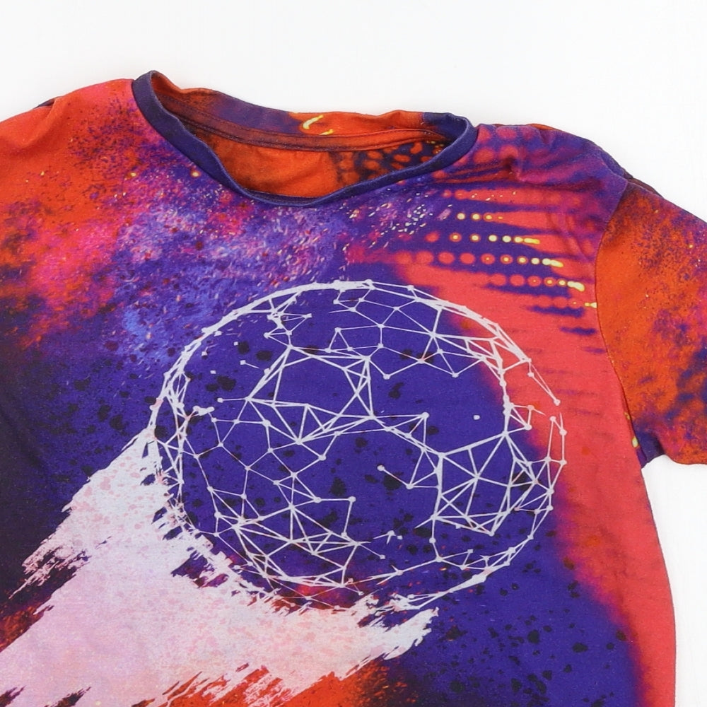 George Boys Orange Geometric  Basic T-Shirt Size 12-13 Years
