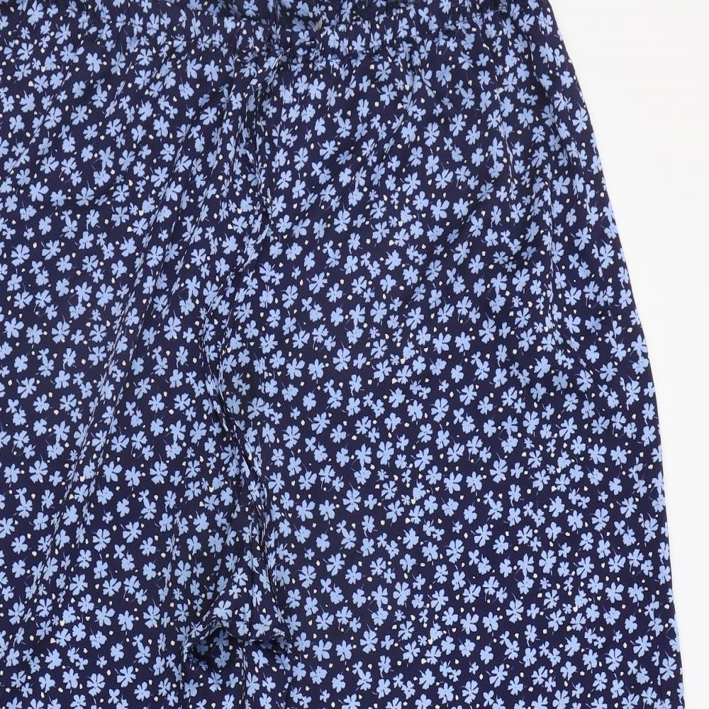 George Womens Blue Floral  Trousers  Size 16 L22 in