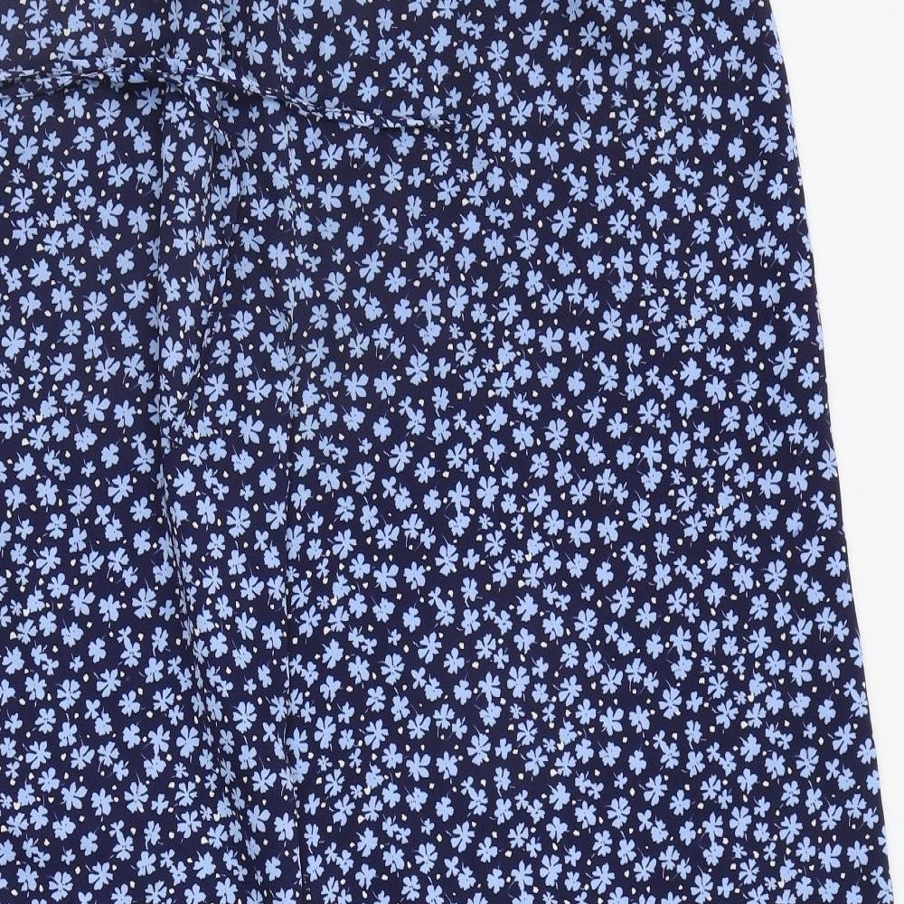 George Womens Blue Floral  Trousers  Size 16 L22 in