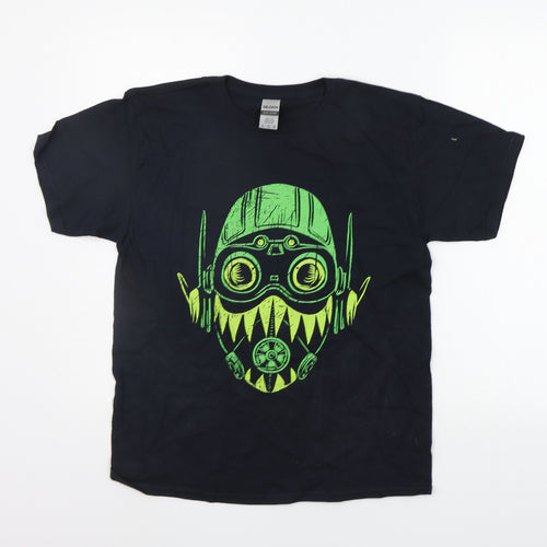 Gildan Boys Black   Basic T-Shirt Size L