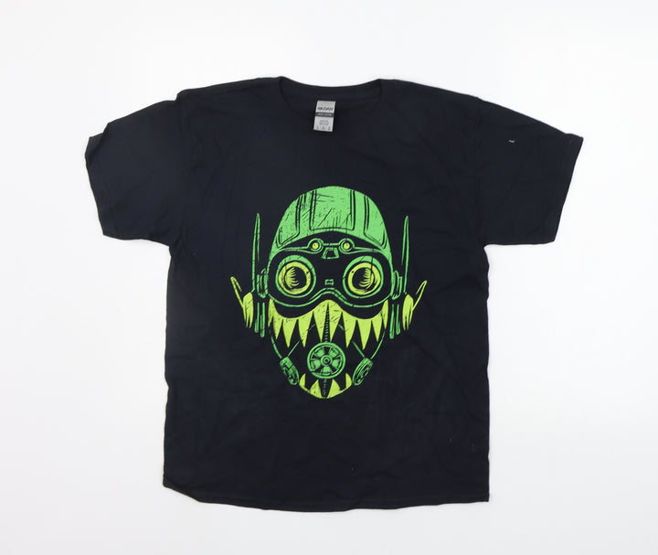 Gildan Boys Black   Basic T-Shirt Size L
