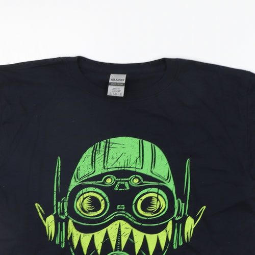 Gildan Boys Black   Basic T-Shirt Size L