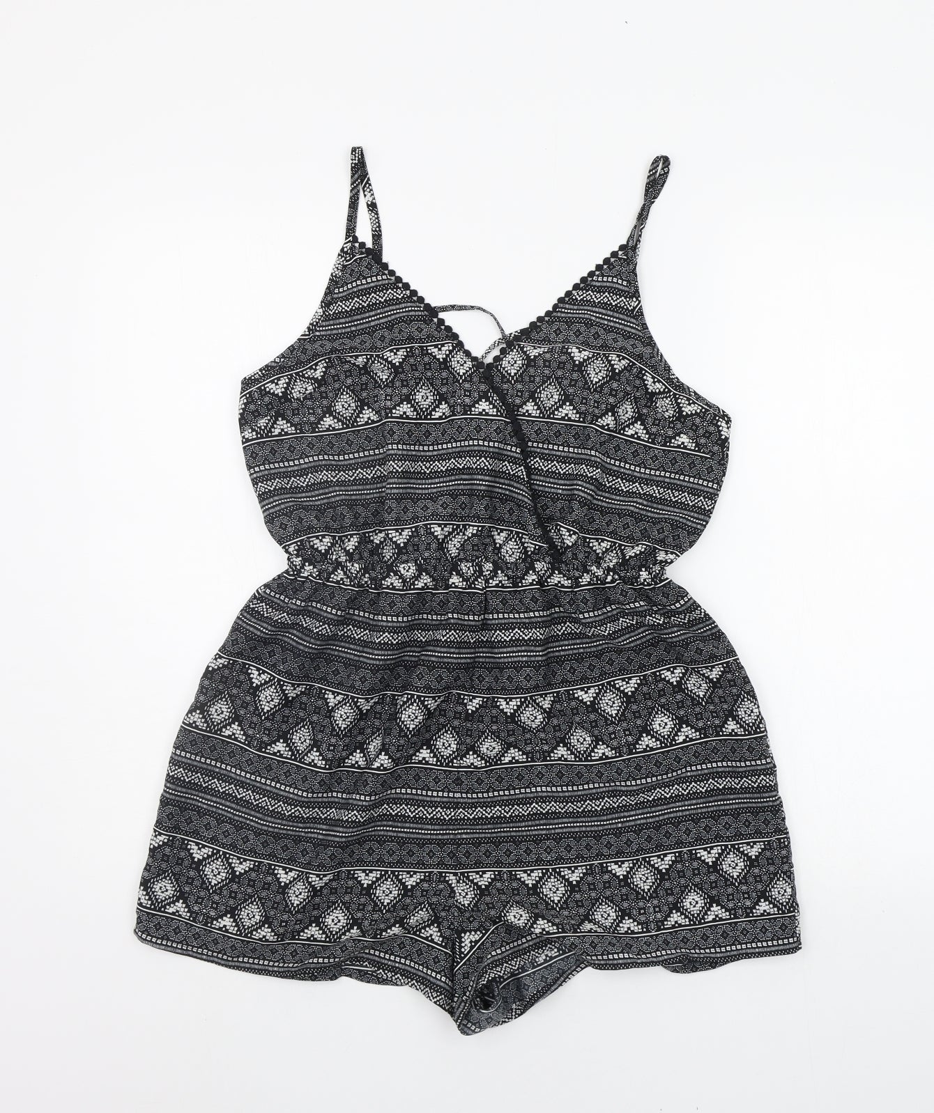New Look Womens Grey Geometric  Jumpsuit One-Piece Size M
