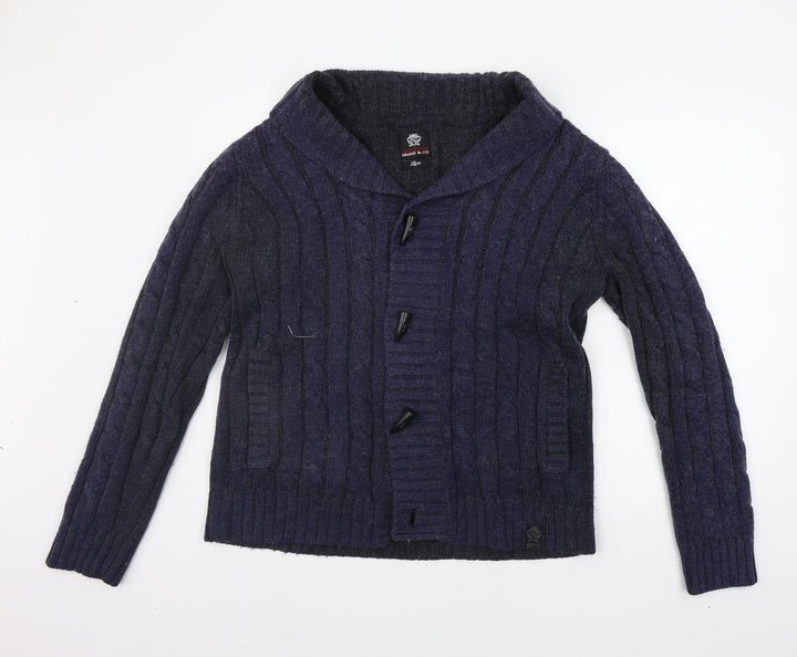 Ambrose Womens Blue Cardigan Jumper Size L