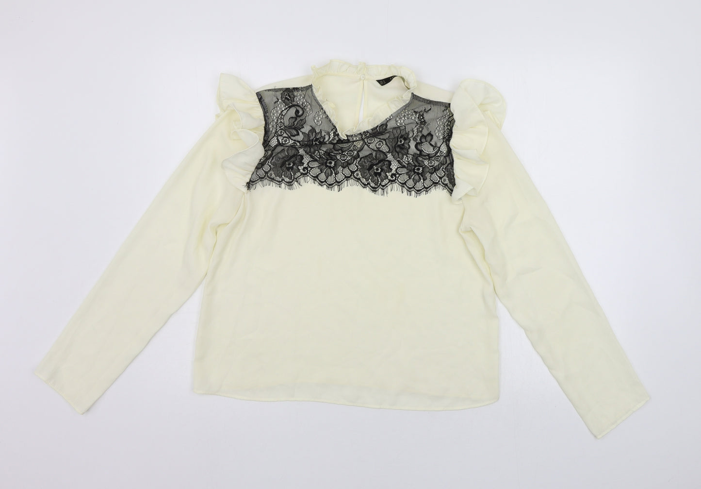 Zara Womens Yellow Geometric  Basic Blouse Size S