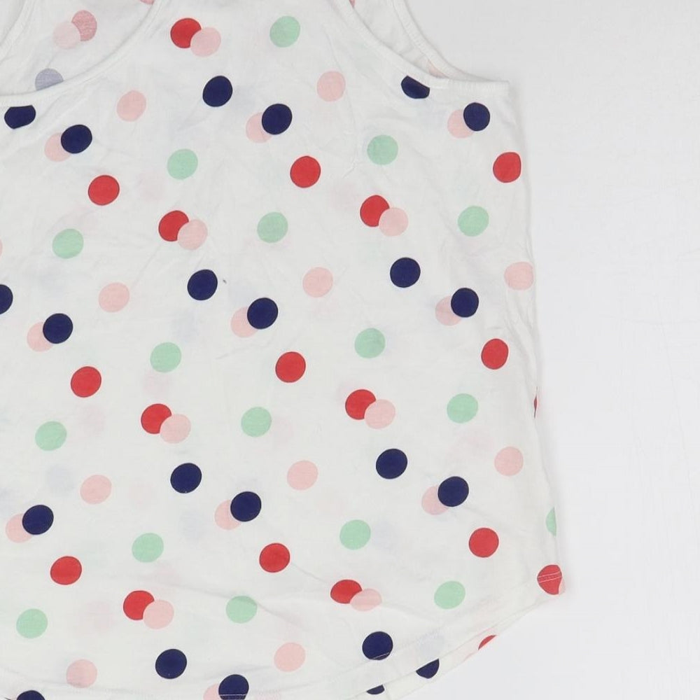 H&M Girls White Polka Dot  Basic Tank Size 11-12 Years