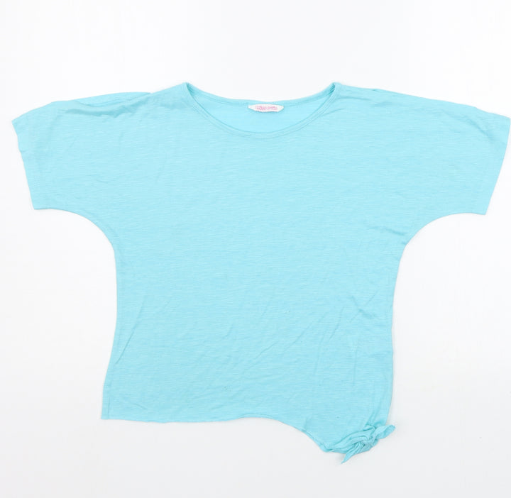 MISS EVIE Girls Blue   Basic T-Shirt Size 13-14 Years