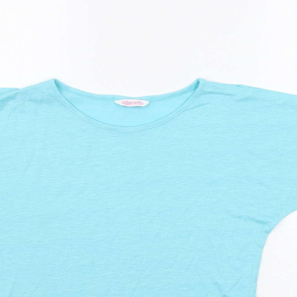 MISS EVIE Girls Blue   Basic T-Shirt Size 13-14 Years