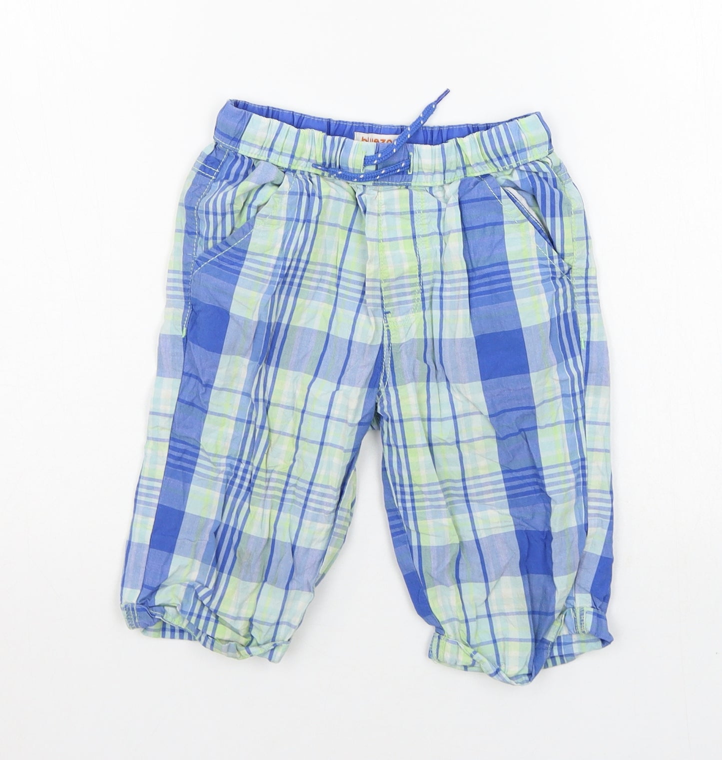 Blue Zoo Boys Blue Check  Jogger Trousers Size 5-6 Years