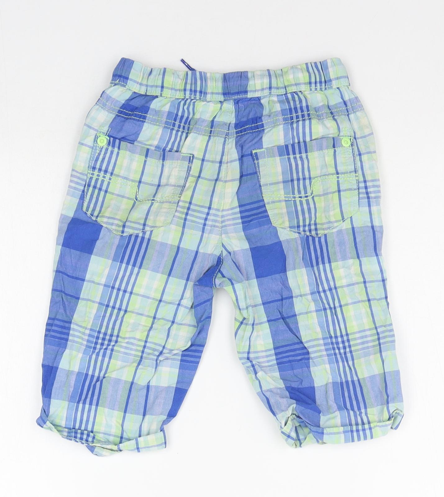 Blue Zoo Boys Blue Check  Jogger Trousers Size 5-6 Years