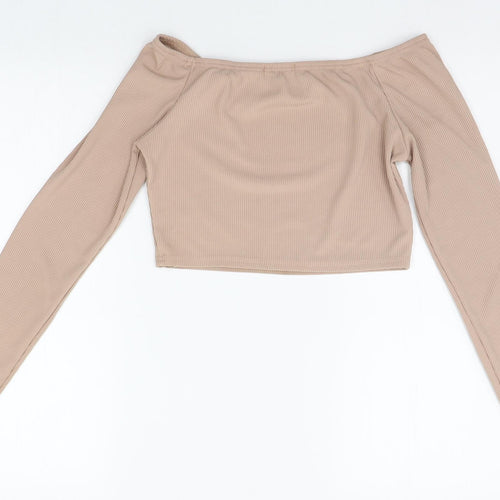 pretylittlething  Womens Beige   Basic Blouse Size 10