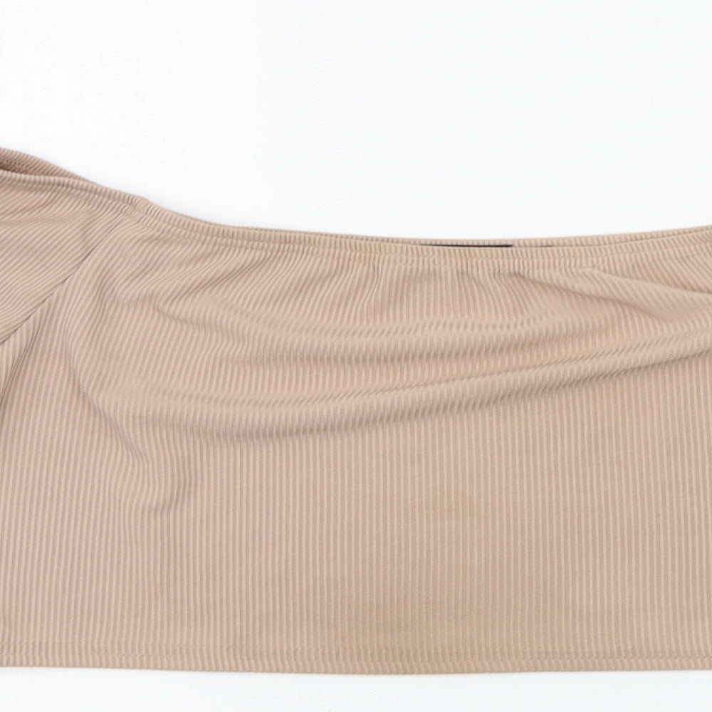 pretylittlething  Womens Beige   Basic Blouse Size 10