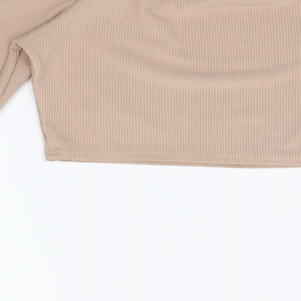 pretylittlething  Womens Beige   Basic Blouse Size 10